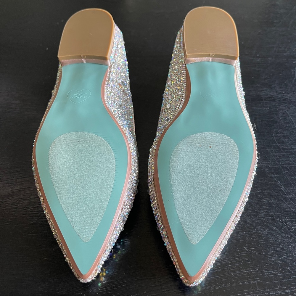 BETSEY JOHNSON Nude Rhinestone Flats Shoes - Picture 5 of 12